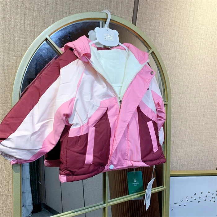 M1554    宝宝拼接色加绒厚外套