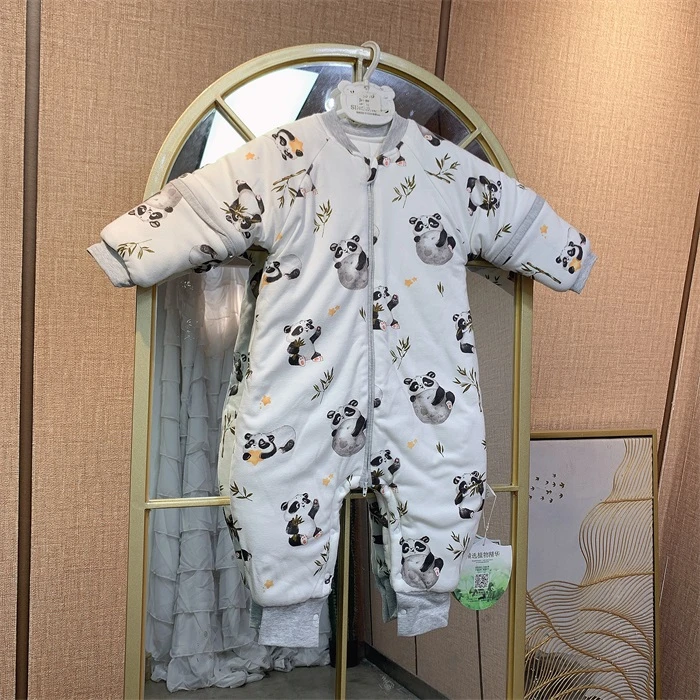 SD138   宝宝熊猫夹棉分腿睡袋  厚棉