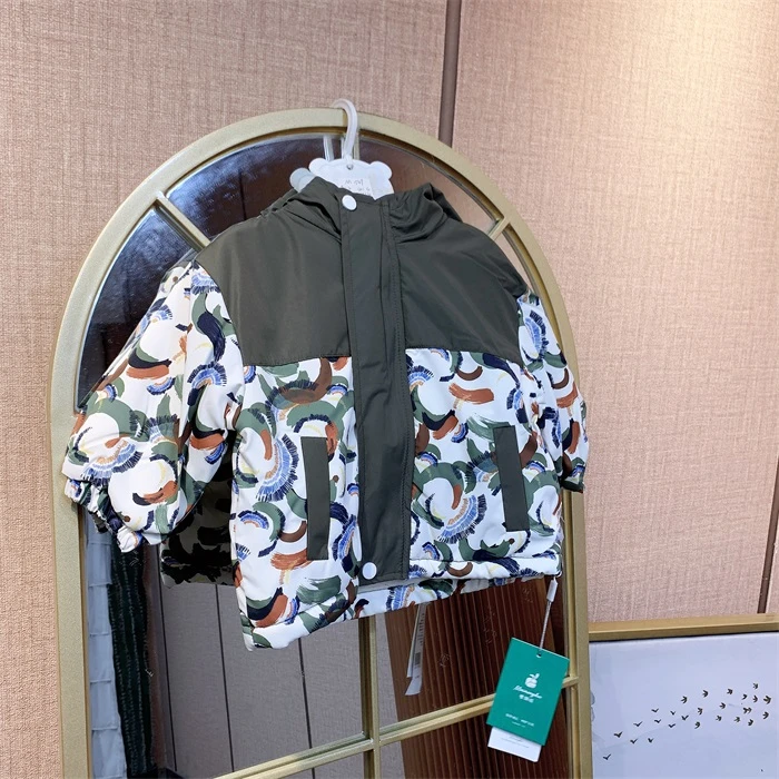 M1549 宝宝拼接加绒厚外套