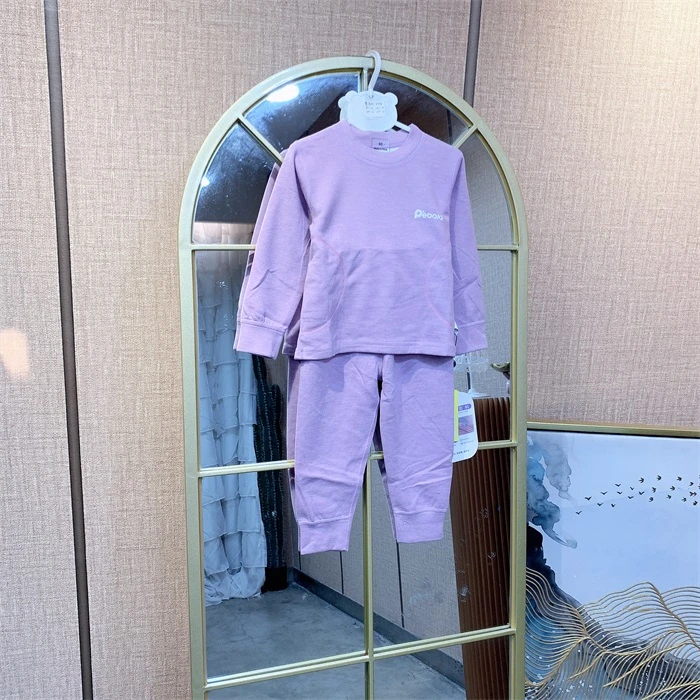 AM044  宝宝紫色厚秋衣上衣裤子套装