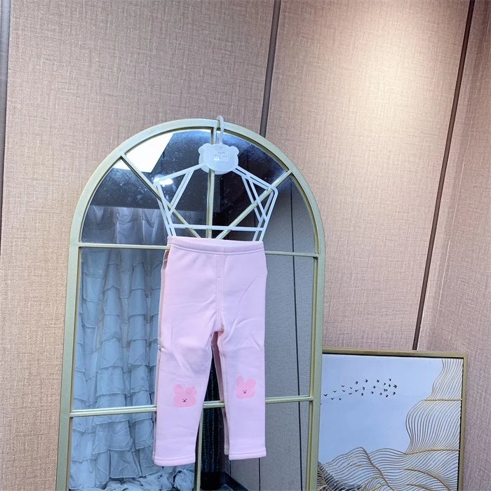 AG083  宝宝粉色厚打底裤子   加绒