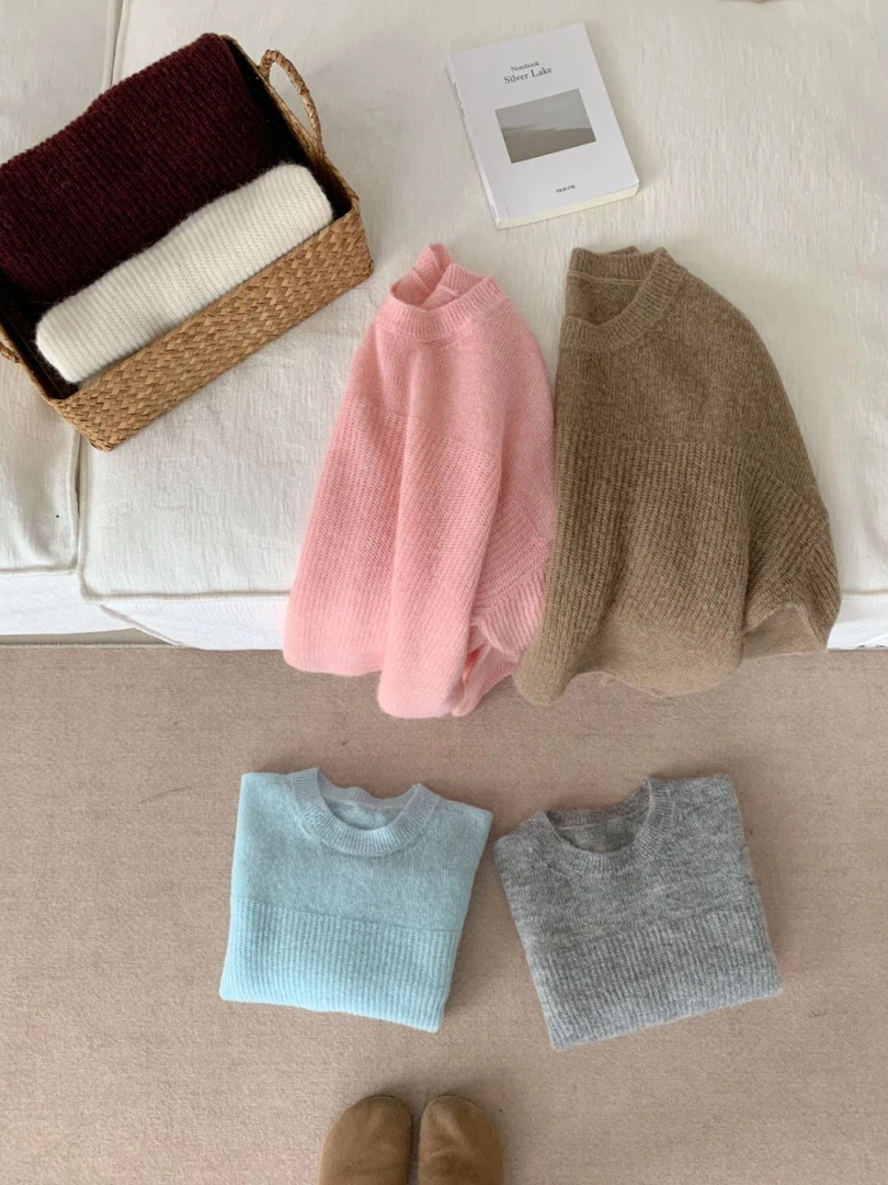 【素简.660117】秋冬混纺羊驼圆领净版显瘦百搭宝藏上新针织衫