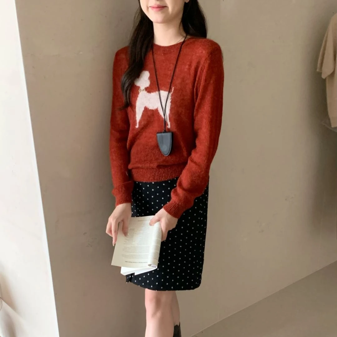 【素简.930183】秋冬混纺羊驼贵族狗显瘦百搭宝藏上新针织衫
