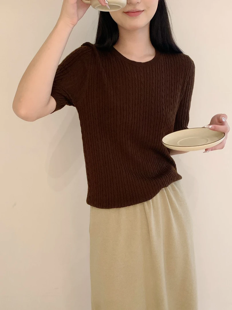 【素简.650175】2025早秋新款桑蚕丝绵羊毛宝藏上新百搭针织衫