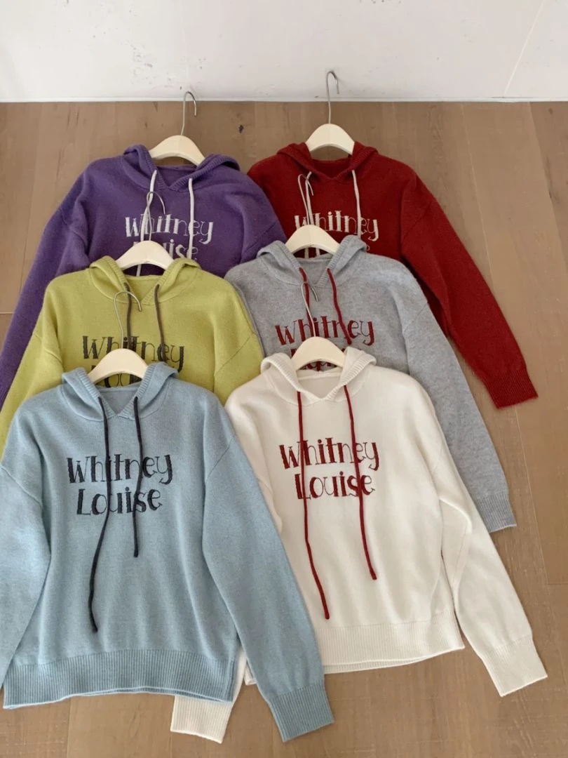 甜美风针织衫 【素简660156】新款秋冬绵羊毛混纺抽绳羊毛衫