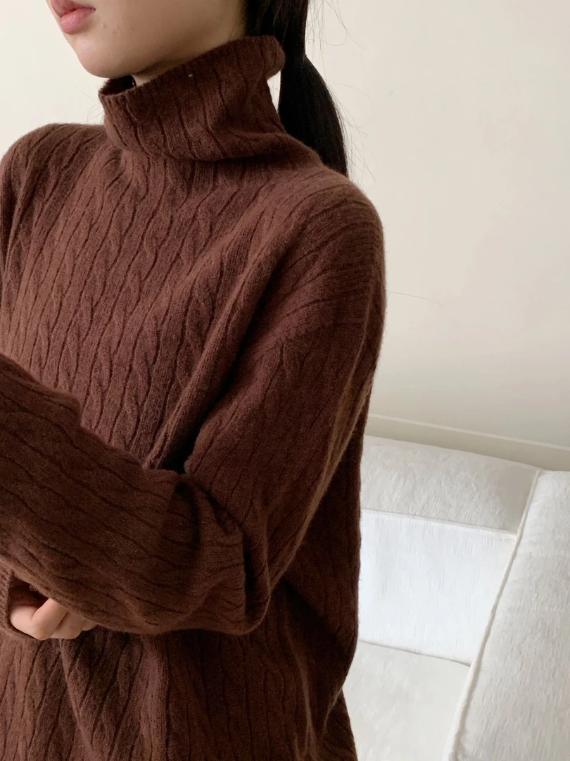 【素简.800191】秋冬绵羊毛羊绒时尚麻花高领宝藏上新羊毛衫