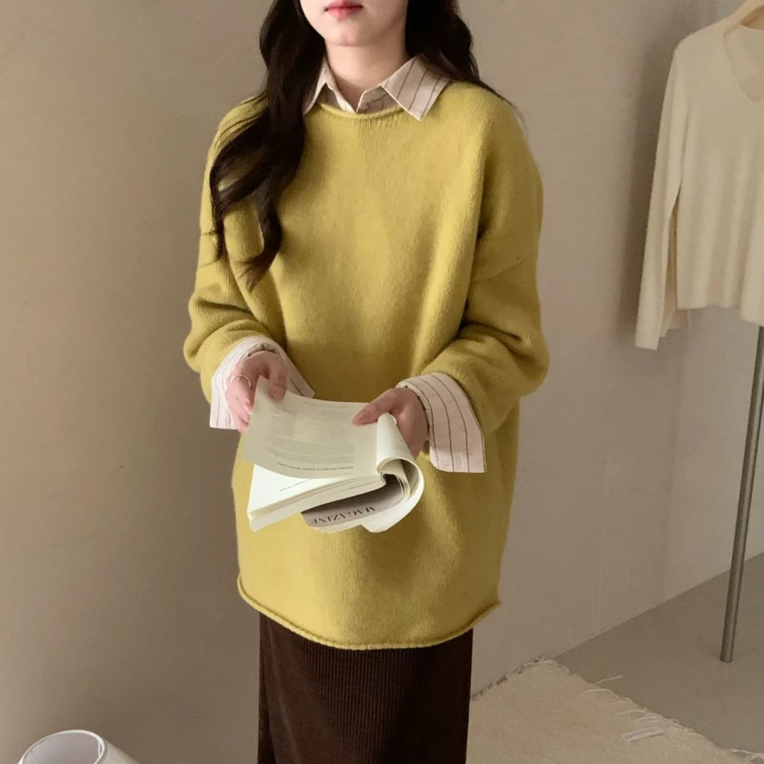 【素简.900168】秋冬新款净版大阪100绵羊毛显瘦时尚羊毛衫