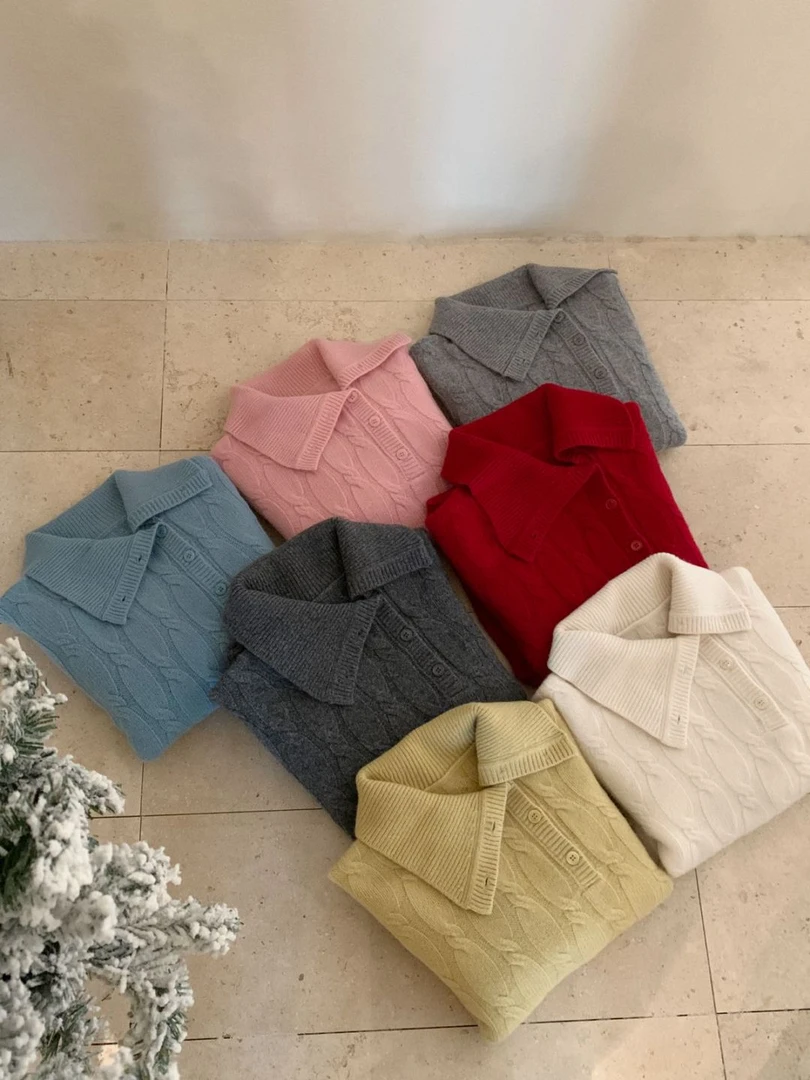 【素简.670109】秋冬新款100绵羊毛侧扣高龄红人上新羊毛衫