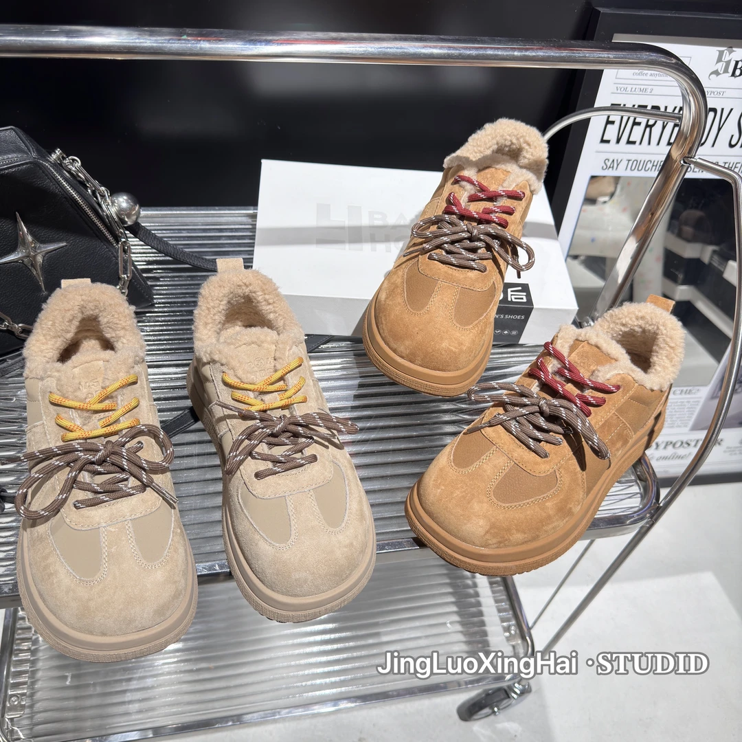 YBLH【24秋冬】真皮·羊剪绒·松糕底德训鞋1699