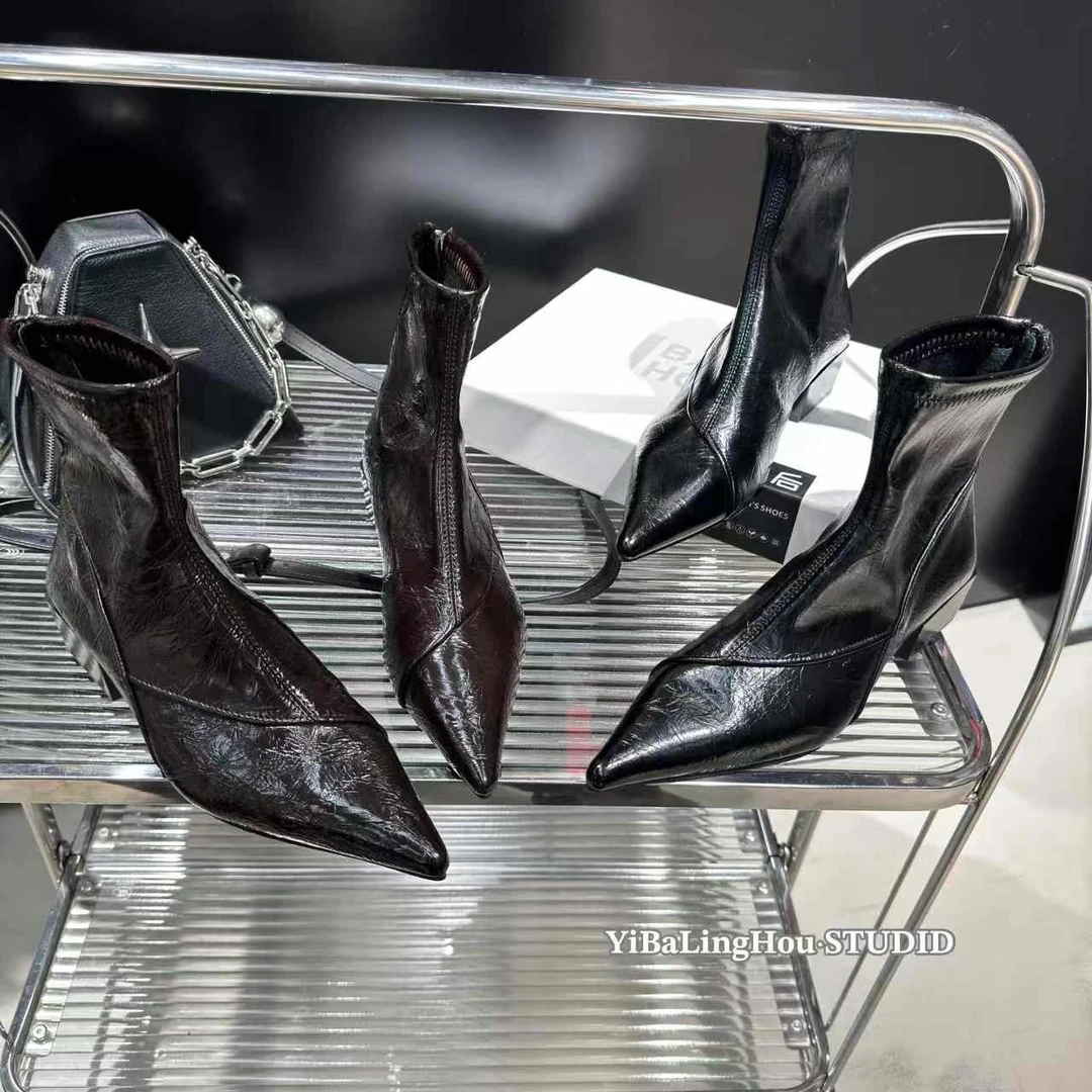 YBLH「质感·尖头短靴」202-2