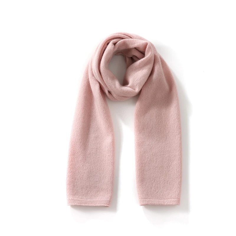 100%纯山羊绒围巾女秋冬季韩版百搭小围脖长款护颈可亲子情侣男