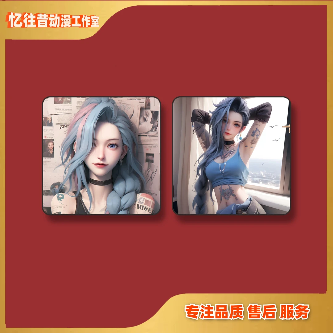 《p29金克斯双联福利》动漫金克斯动漫装饰画卡通壁画p 30*30*2