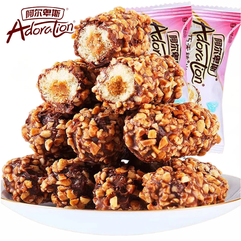 阿尔卑斯巧禾棒米果果仁巧克力味夹心能量棒零食小吃256g礼袋装