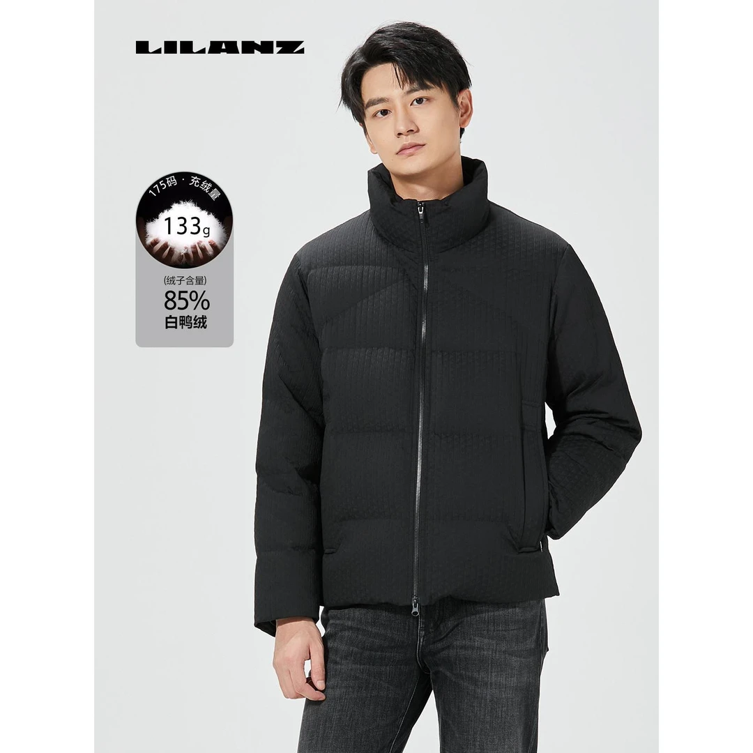 利郎羽绒短款茄克男士运动户外休闲加厚保暖立领秋冬 (B4DRF008)