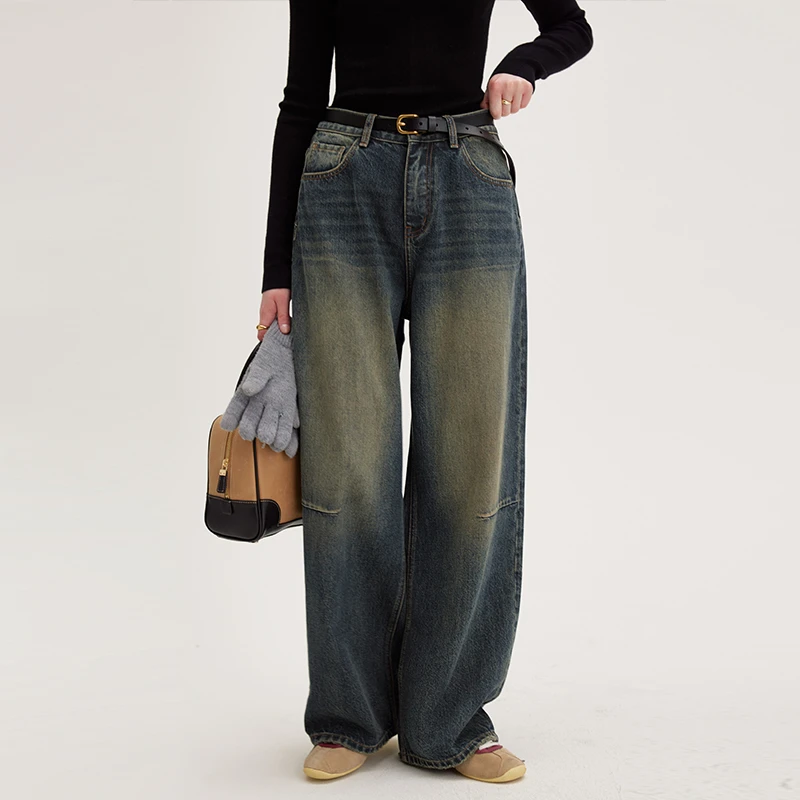 12.9范洛“胶片感”黄蓝做旧重工水洗立体分割及地牛仔裤FD23K036