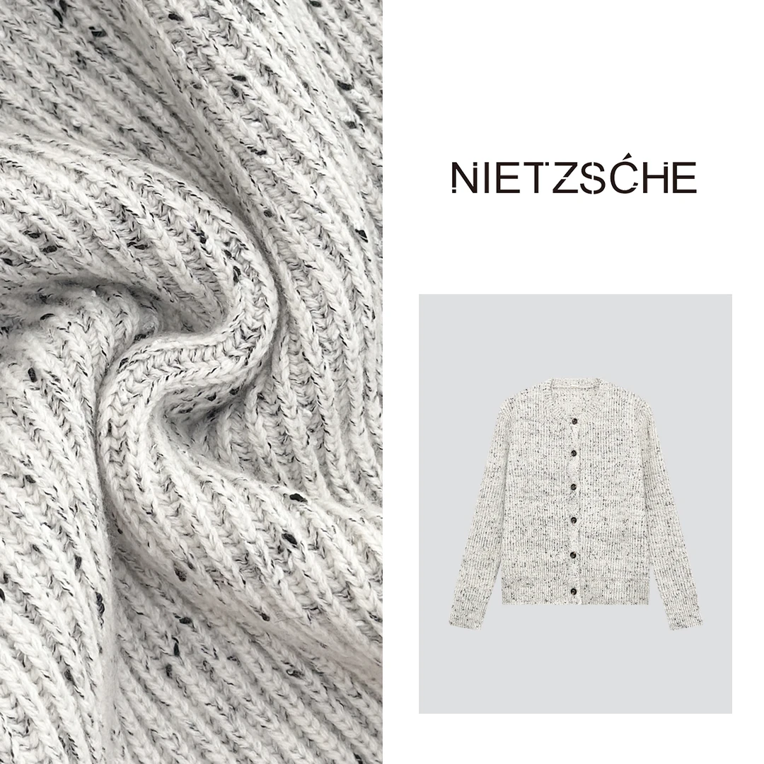 Nietzsche 官方直营｜甜芙女孩｜BV点子纱 高克重巴素兰Y毛衣9137