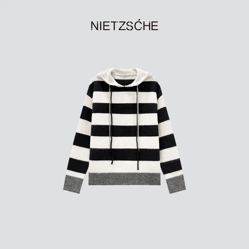 Nietzsche 官方直营｜摩洛哥条纹｜1oo%绵羊毛 慵懒风 毛衣9168