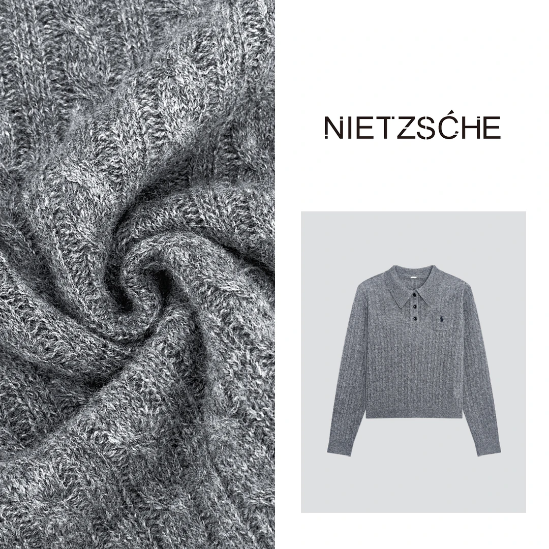 Nietzsche｜拉夫女孩｜1oo%羊毛经典基础款复古立体绞花针织8181