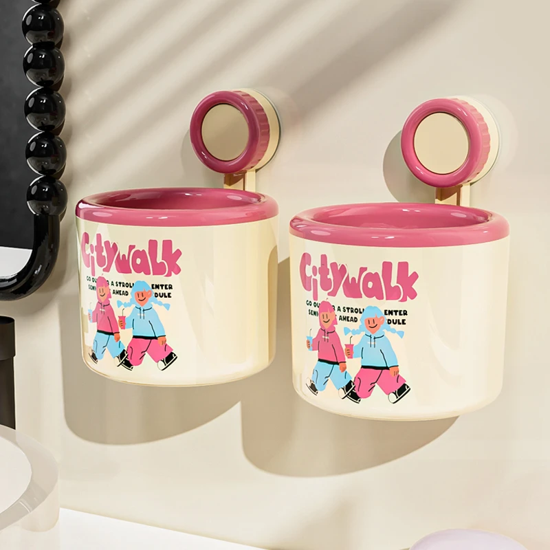 吸盘垃圾桶壁挂废弃洗脸巾收纳筒家用卫生间墙上CityWalk迷你纸篓