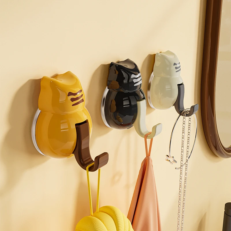 诺室猫猫吸盘挂钩免打孔强力承重玄关门后厨房浴室墙壁无痕粘钩