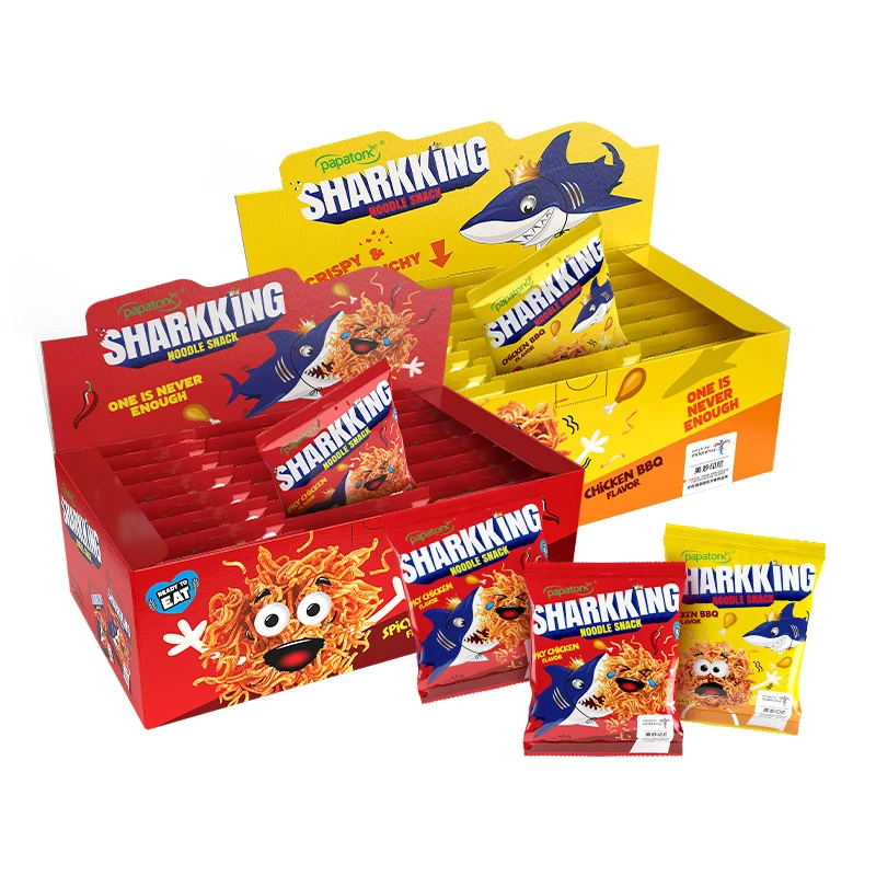 papatonk啪啪通印尼进口鲨鱼干脆面香辣/烧烤鸡肉味