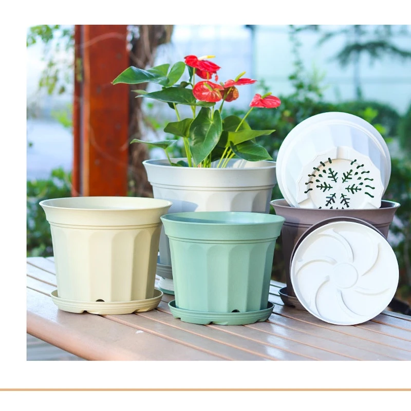 2024最新款加厚高颜值高档酒店商场家用环保树脂种花球根花盆