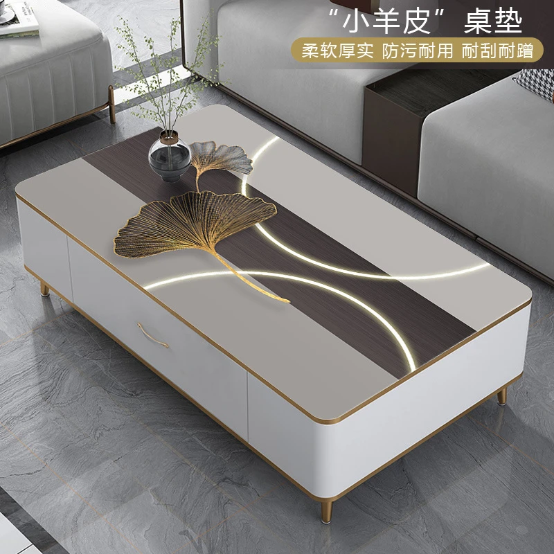 简约轻奢皮革茶几垫子桌布防水防油防烫免洗桌面保护垫餐桌垫