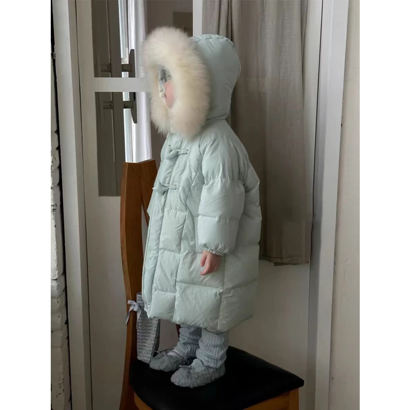 现货【90白鸭绒】郝叔童品冬季新款时尚女童三防长款羽绒服潮BY4428
