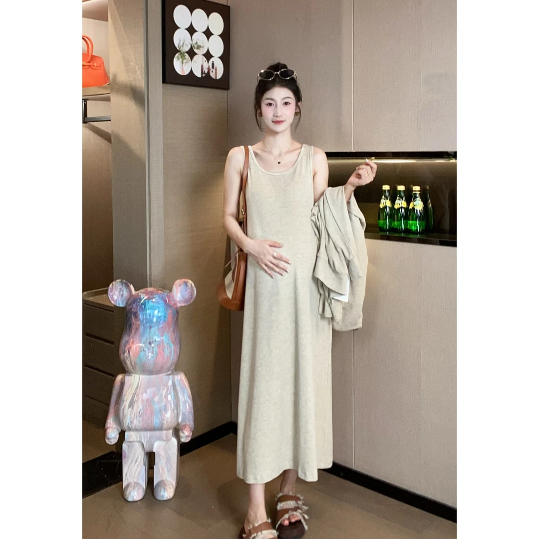 【十月名裳】早秋爆款孕妇休闲长袖连帽卫衣外套+连衣裙套装57443