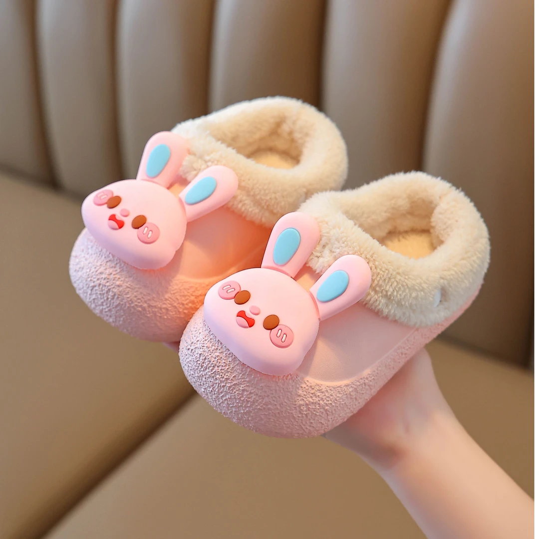 儿童棉拖鞋秋冬款卡通可爱棉拖一脚蹬小中大童保暖雪地靴