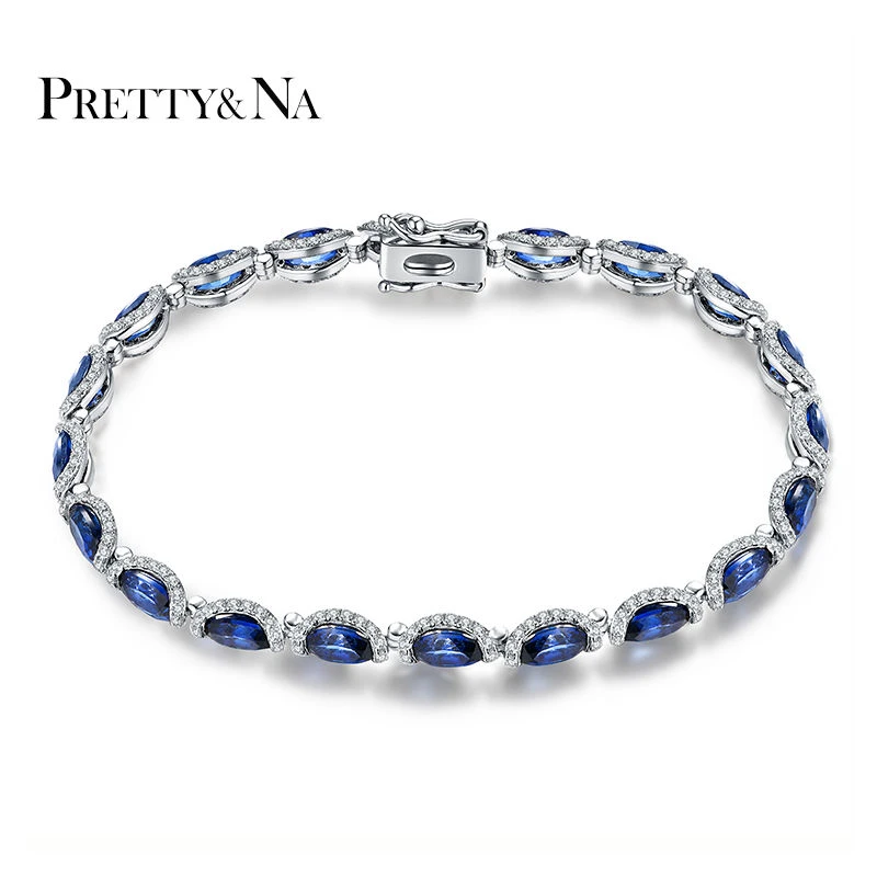 925银手链 银手链气质轻奢时尚百搭绿色简约满钻豪华气质经典多色