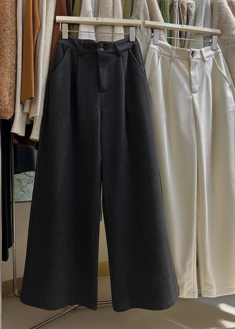 【鞠子Juzi 】2879#秋冬新品厚面料两粒扣阔腿裤（长约98～100）