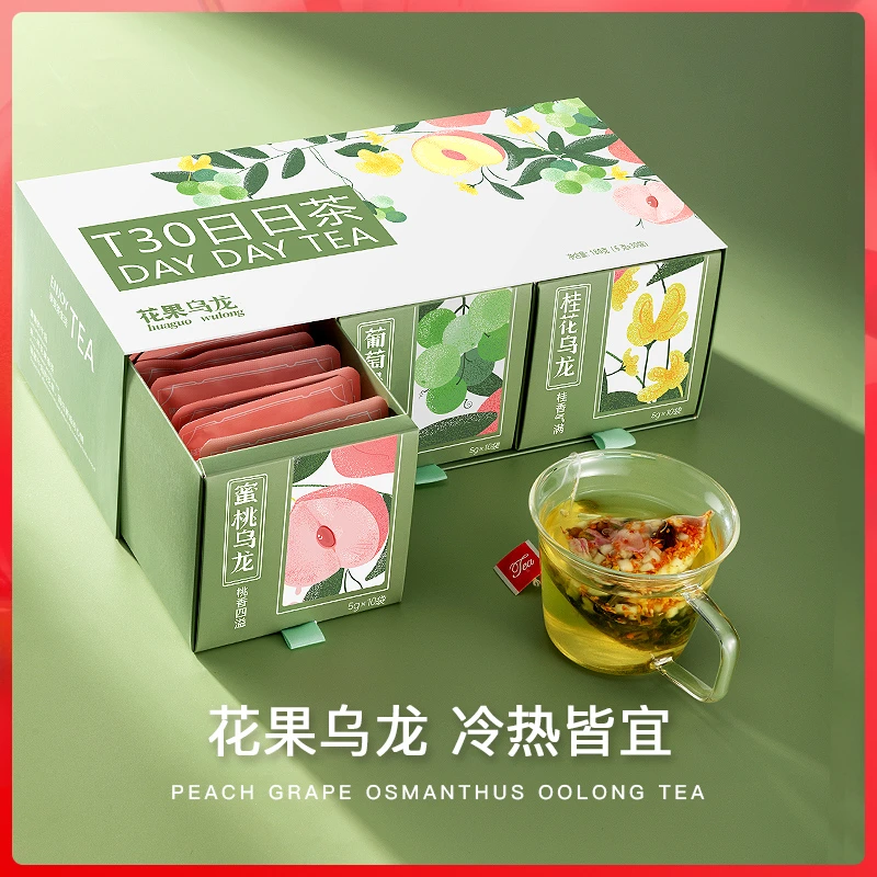 蜜桃乌龙茶包桂花葡萄水果茶夏天养生花茶女袋泡无添糖礼盒冷泡茶
