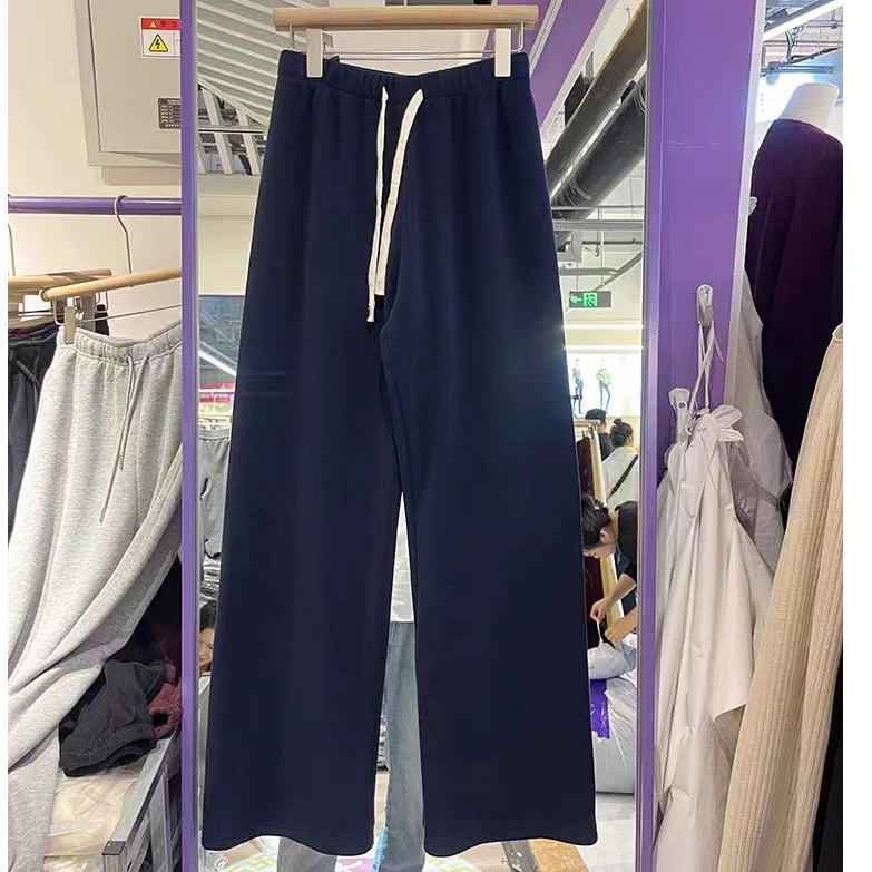 【靓衣园】时尚加绒加厚直筒糯米裤