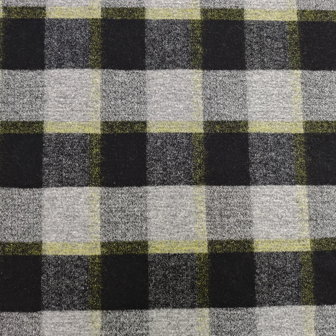 【灰绿格毛呢】羊毛毛呢550g大克重加厚面料秋冬保暖服装大衣外套布