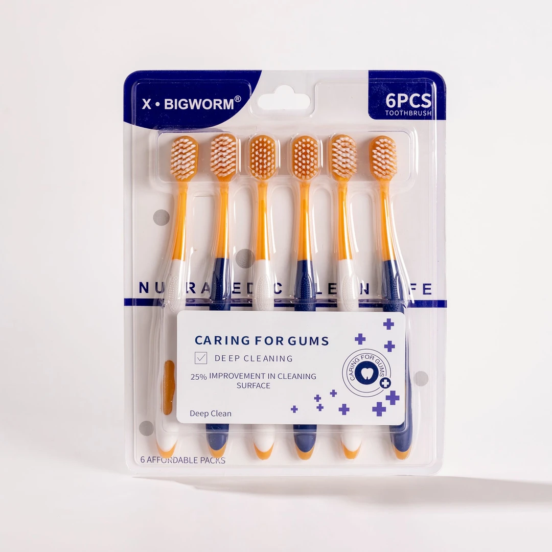 山姆同款牙刷情侣高档柔软刷毛6支宽头学生家用超软护龈软毛牙刷