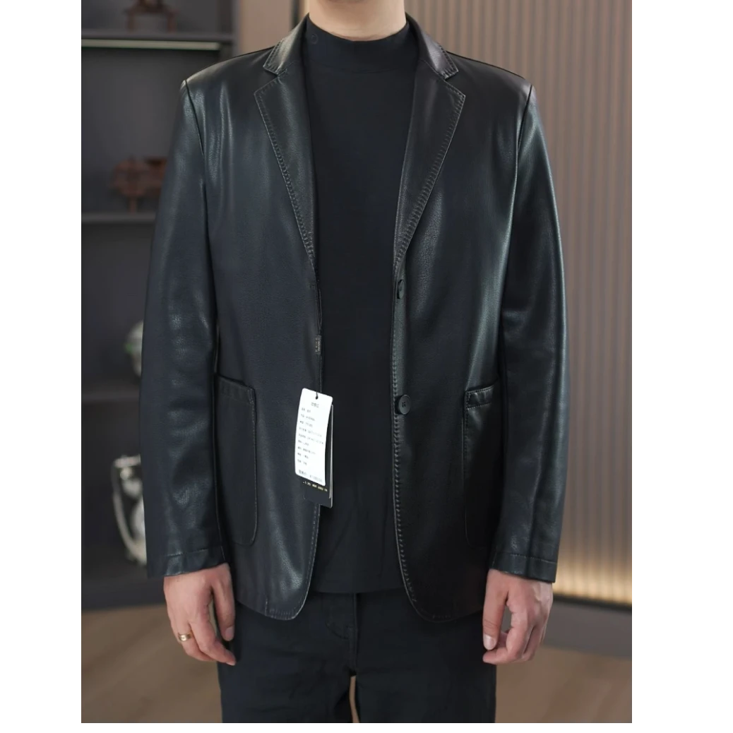 【山羊皮西装】男士春季新款轻奢商务百搭休闲西服三色可选黑咖灰