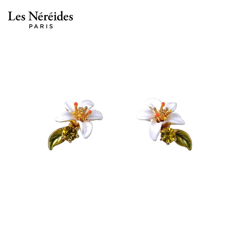 铜合金珐琅耳饰 Les Nereides普罗旺斯花园系列橙花耳钉