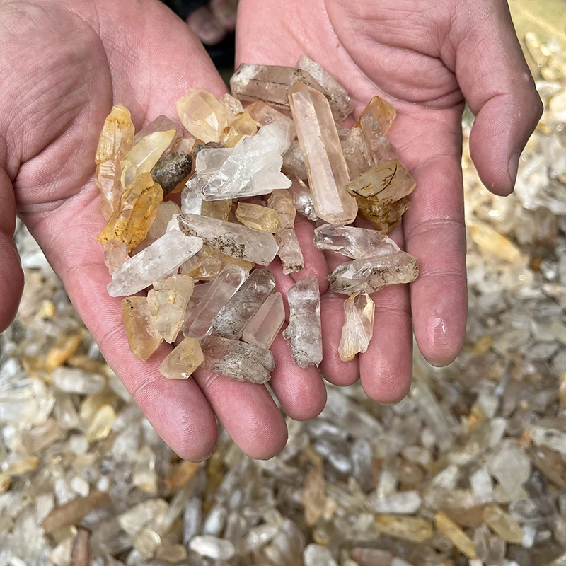 吴师傅天然白水晶柱水晶原石消磁石鱼缸盆栽造景石白水晶矿石