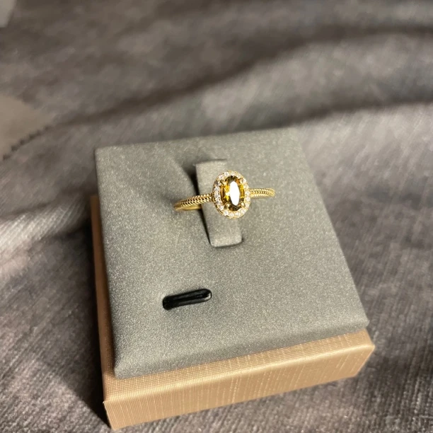 天然碧玺戒指s925银镶嵌椭圆形精美素款简约气质精致轻奢