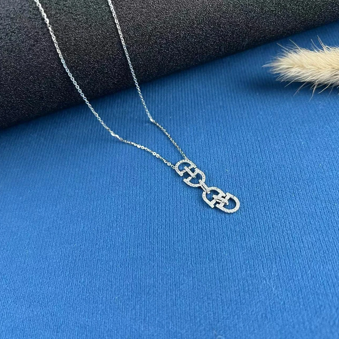 吊坠925银合成锆石 【凤仪珠宝】银S925银锆石 时尚套链简约精致