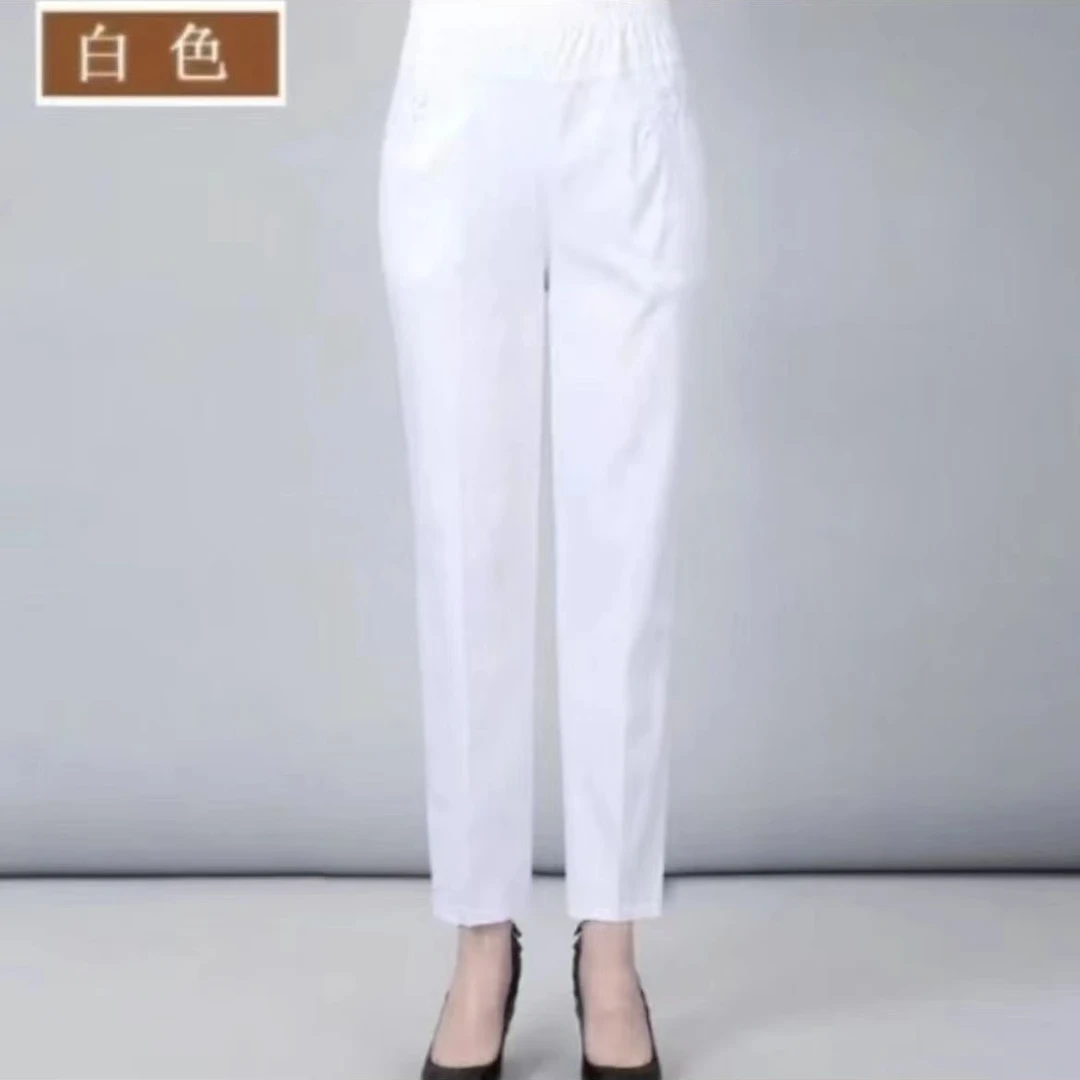 夏季薄款女士宽松直通高腰显瘦休闲裤