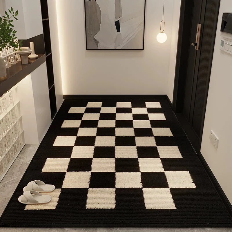 棋盘格入户门防滑垫玄关脚垫刮泥蹭灰时尚百搭可裁剪