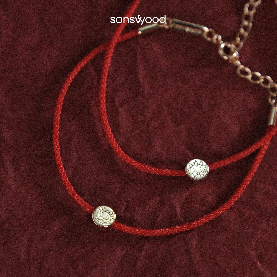 sanswood 925银手链 sanswood《小龙宝》限定款 龙年红绳手链新年款