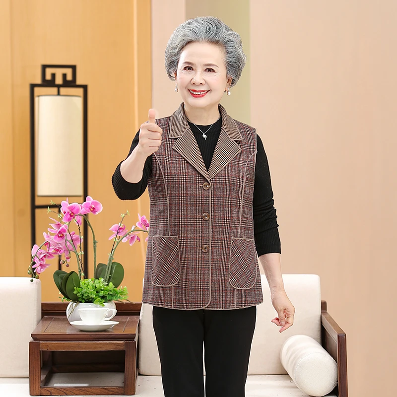 中老年妈妈装马甲奶奶装马夹老人背心老太太气质上衣洋气妈妈马甲