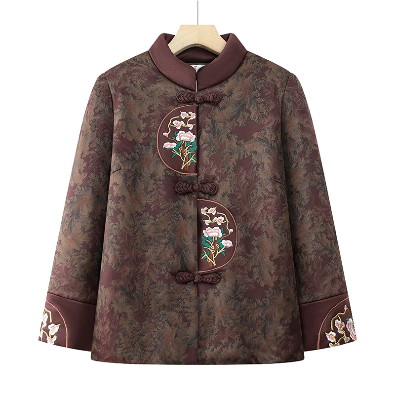 中老年妈妈加绒棉衣加厚奶奶装棉服保暖老人冬装50-60岁洋气衣服