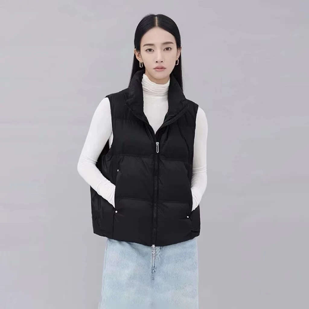 D271-黑色-设计师款-羽绒服白鸭绒休闲时尚百搭连帽宽