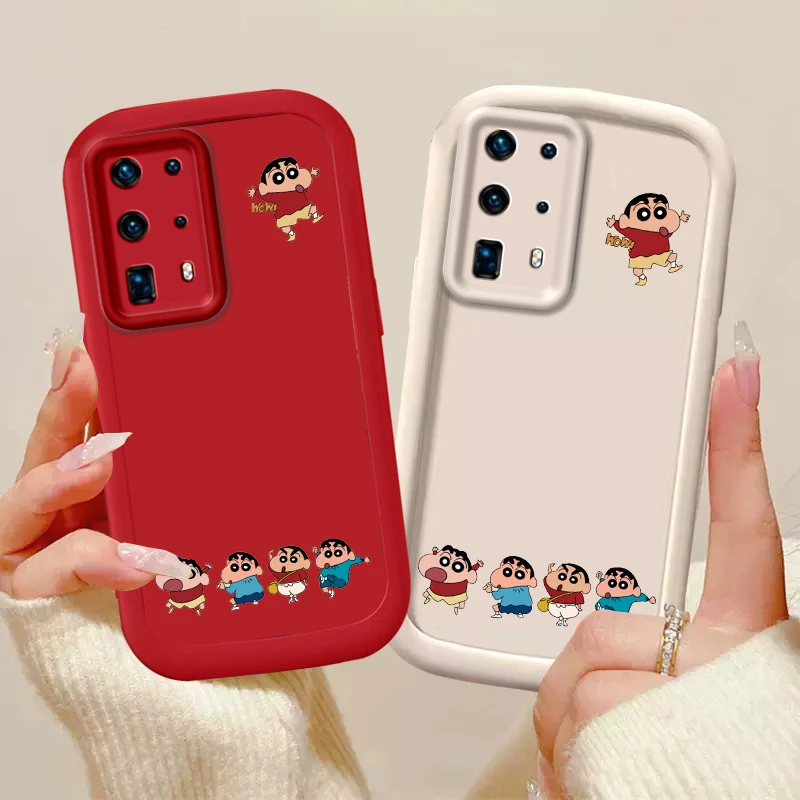 适用于【华为P40pro+】泡芙壳五个小新全包防摔手机壳