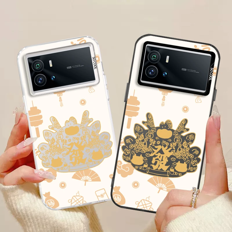 适用于【vivoiqoo9】亚银撞色龙头发全包镜头保护手机壳