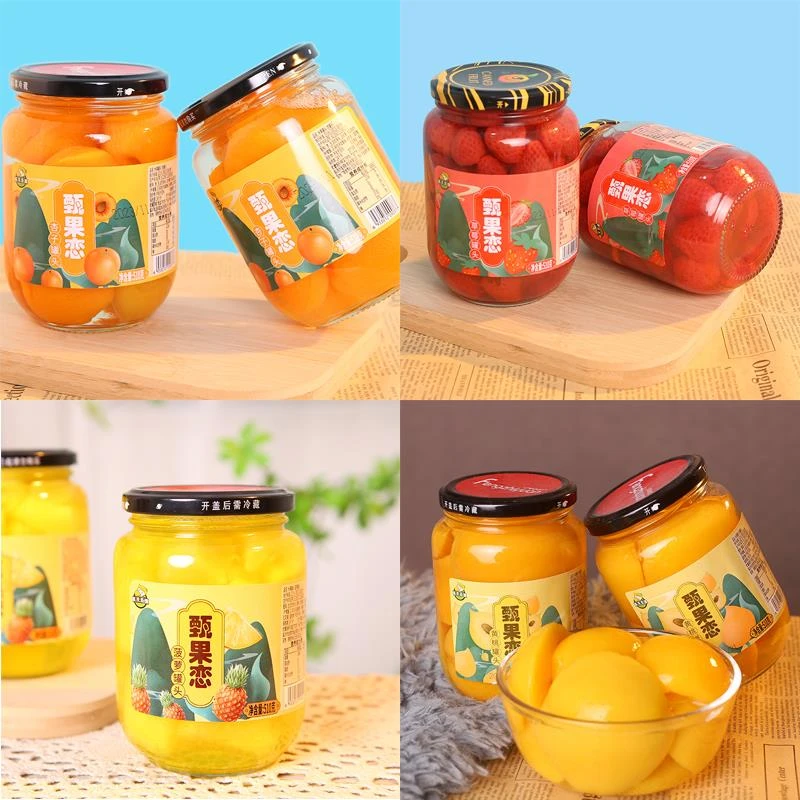 甄果恋黄桃罐头g*瓶新鲜正宗糖水蜜桃水果罐头橘子桔子菠萝